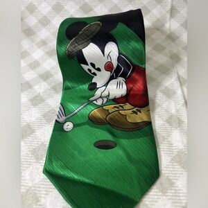 VINTAGE Disney Mickey Unlimited Tie Mickey/Pluto Playing Golf